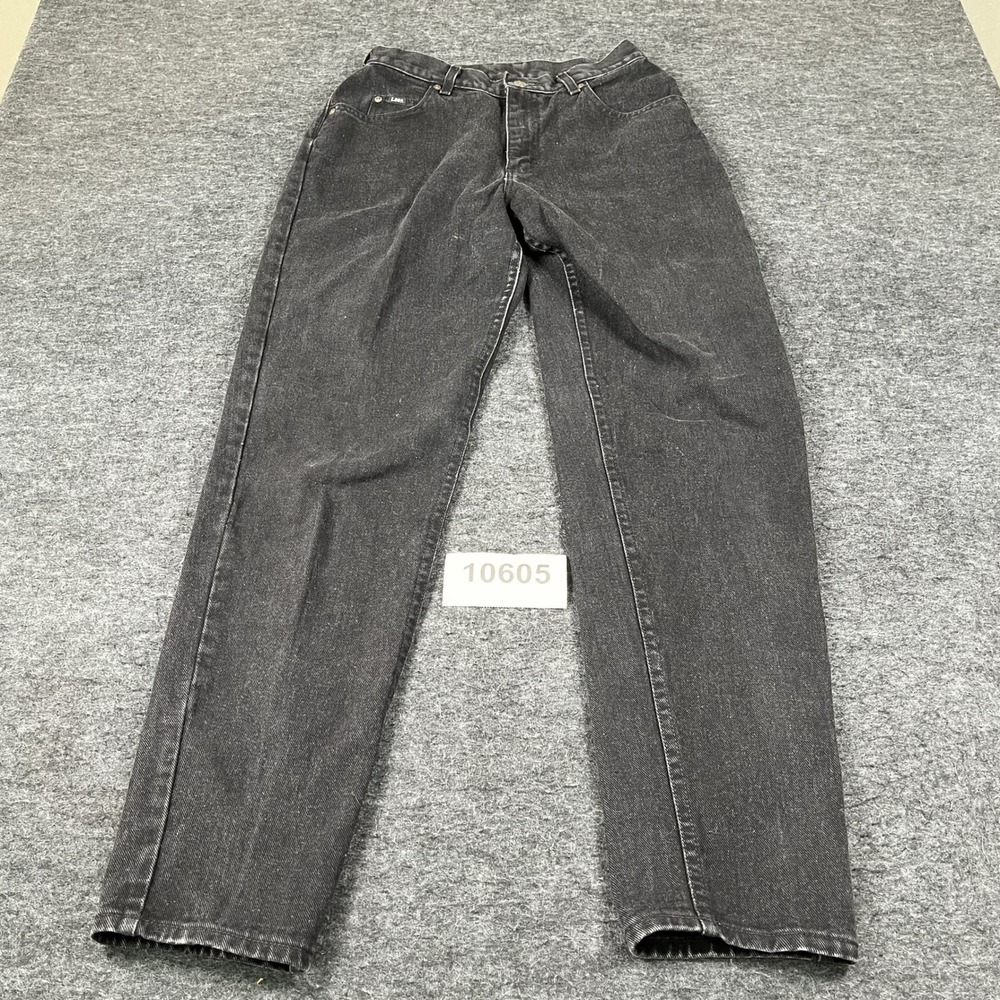 Vintage Lee Jeans Womens 27 Black Denim Dark Wash Straight Leg Outdoor Street